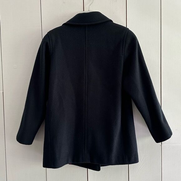 VTG 90s MDP Wool Pea Coat M-L Double Breasted Navy Fisherman Academia - Picture 2 of 8